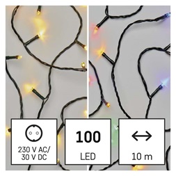 Emos D4AH01 10m/100LED/kül-beltéri/2 az 1-ben/meleg fehér/többszínű karácsonyi LED fényfüzér