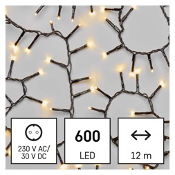 Emos D4BW03 12m/600LED/kül-beltéri/időzítős/meleg fehér/süni karácsonyi LED fényfüzér