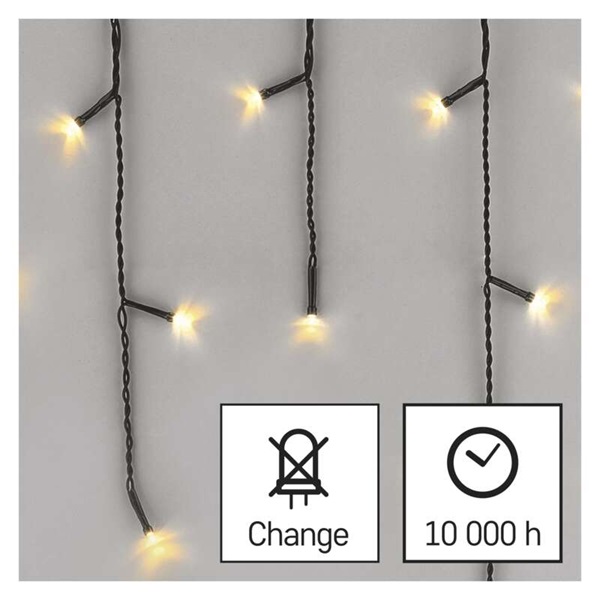 Emos D4CW01 3,6m/200LED/kül-beltéri/meleg fehér/jégcsap karácsonyi LED fényfüggöny