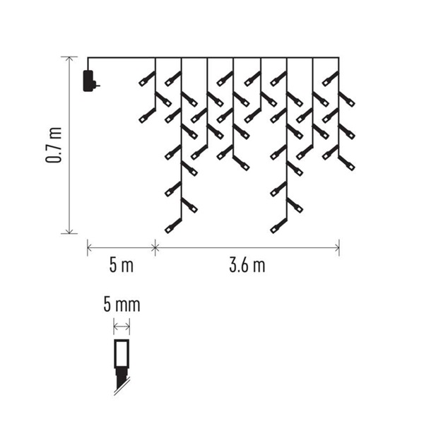 Emos D4CW01 3,6m/200LED/kül-beltéri/meleg fehér/jégcsap karácsonyi LED fényfüggöny