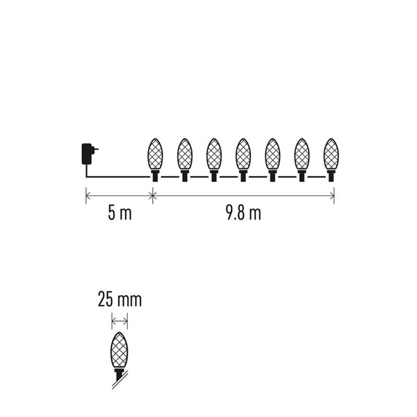 Emos D5ZM01 9,8m/50LED/multicolor/többfunkciós karácsonyi LED fényfüzér