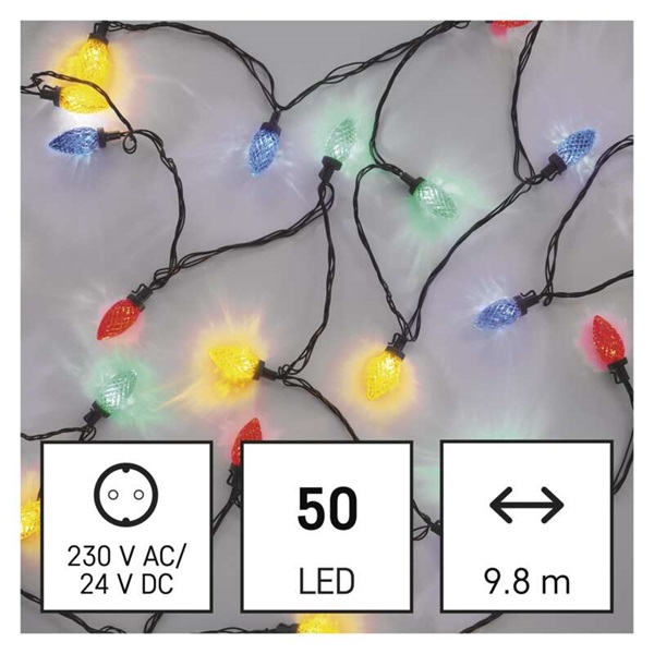 Emos D5ZM01 9,8m/50LED/multicolor/többfunkciós karácsonyi LED fényfüzér