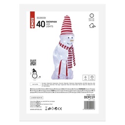 Emos DCFC19 hóember sállal és sapkával/kül-beltéri/hideg fehér/időzítős karácsonyi LED dekoráció