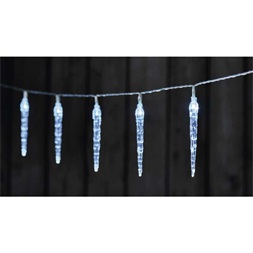 Emos DCGC01 1,35m/10LED/2xAA/beltéri/hideg fehér/időzítős/jégcsapok karácsonyi LED fényfüzér