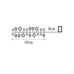 Emos DCGW04 1,7cm/20LED/2xAA/beltéri/meleg fehér/tobozok karácsonyi LED fényfüzér