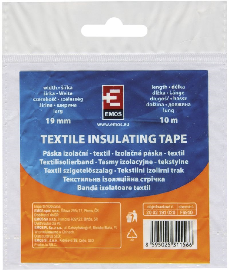 Emos F6910 19 mm x 10 m fekete textil szigetelőszalag