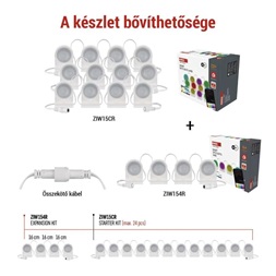 Emos GoSmart 255 cm-es lánc, 12 rész, 7 W, RGBIC+CCT, dimmelhető, WiFi LED reflektor