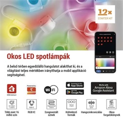 Emos GoSmart 255 cm-es lánc, 12 rész, 7 W, RGBIC+CCT, dimmelhető, WiFi LED reflektor
