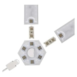 Emos GoSmart Lines fehér, 9 részből álló, 34 W, RGBIC dimmelhető, WiFi LED lámpa