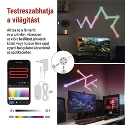 Emos GoSmart Lines fehér, 9 részből álló, 34 W, RGBIC dimmelhető, WiFi LED lámpa