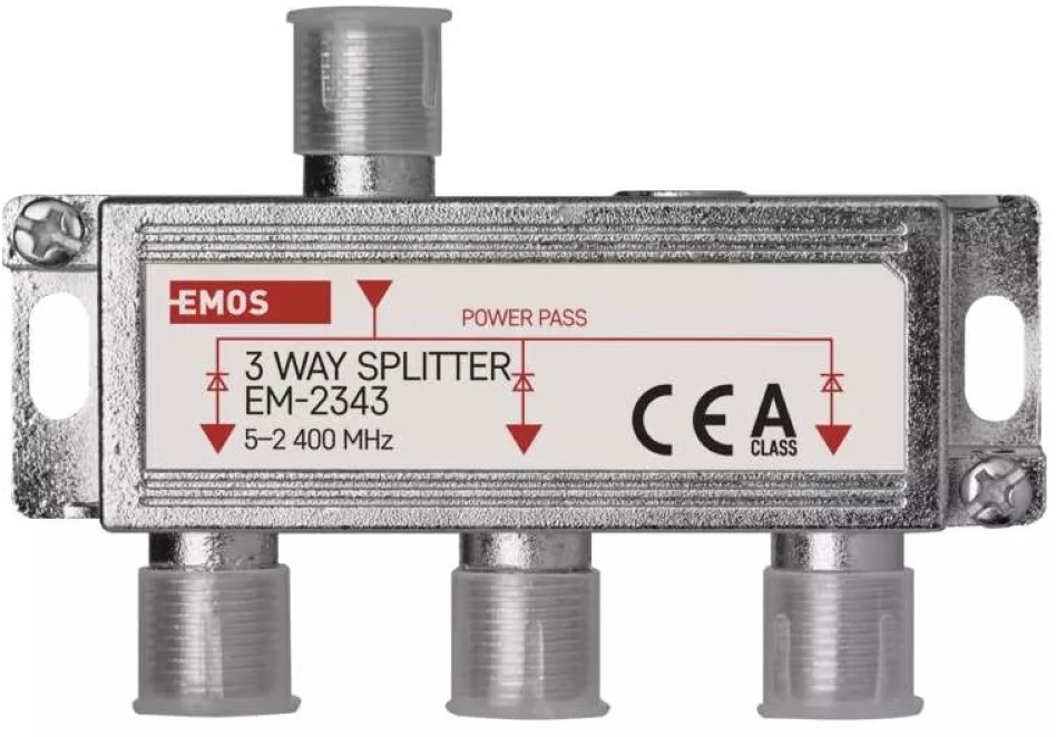 Emos EM2343 3-as F csatlakozós antenna elosztó