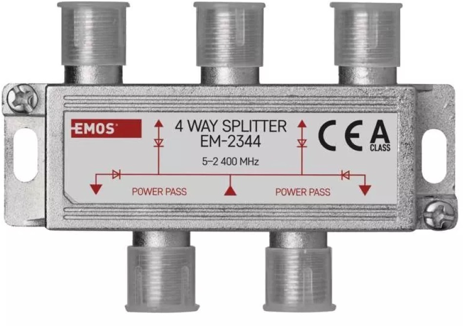 Emos EM2344 4-es F csatlakozós antenna elosztó
