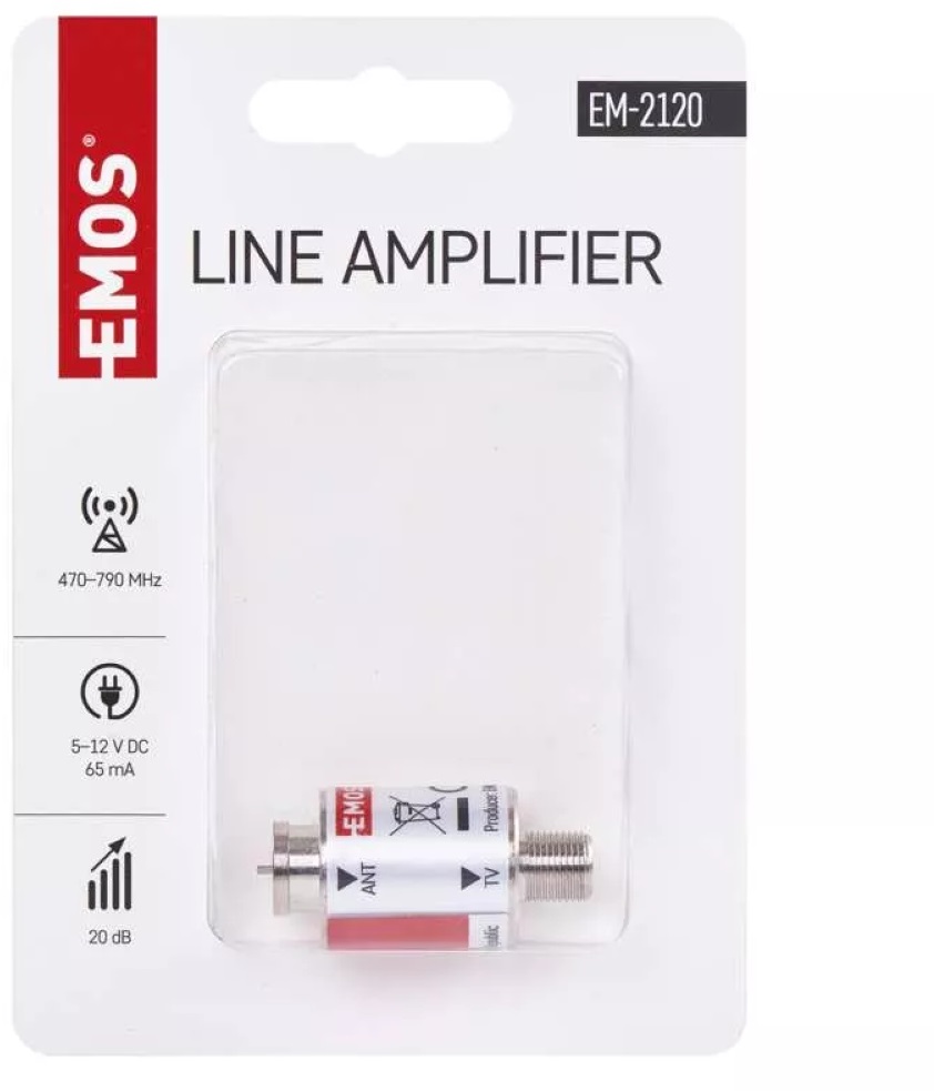 Emos J5709 DVB-T/T2 20dB antenna előerősítő