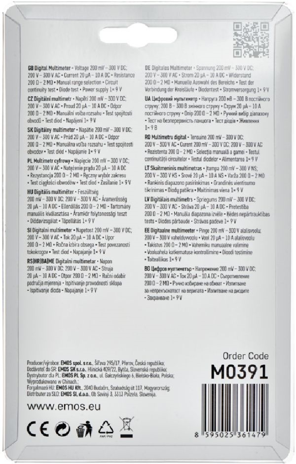 Emos M0391 MD-210 multiméter