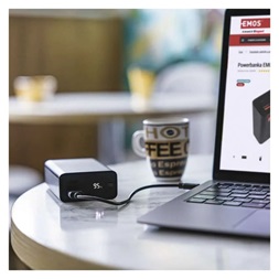 Emos NTBF20, 20 000 mAh, 65 W PD, fekete powerbank