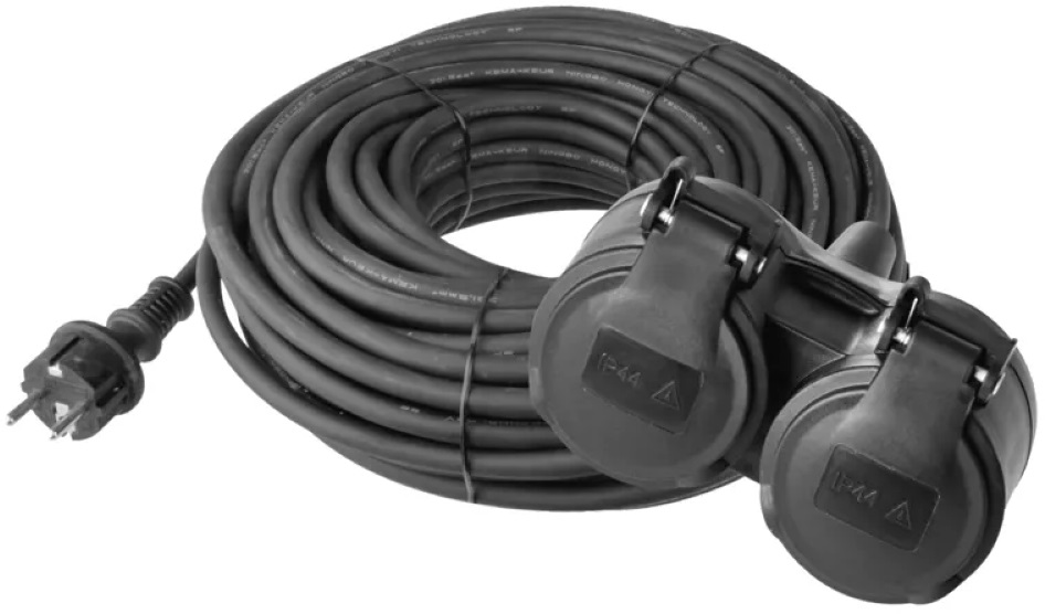 Emos P0701 2 aljzat 10 méter 3x1,5mm2 gumikábeles IP44 kültéri hosszabbító