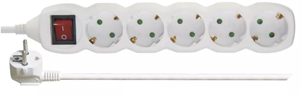 Emos P1525R 5 aljzat 5méter 1,5mm2 kapcsolós fehér hosszabbító