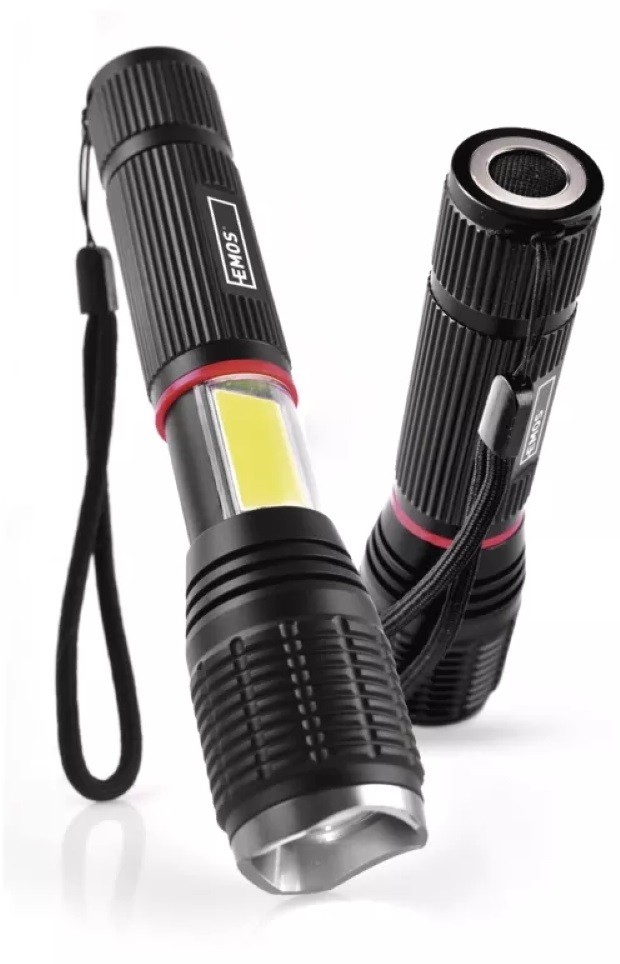 Emos P3111 COB LED 230lm 3xAAA fókuszálható fém elemlámpa