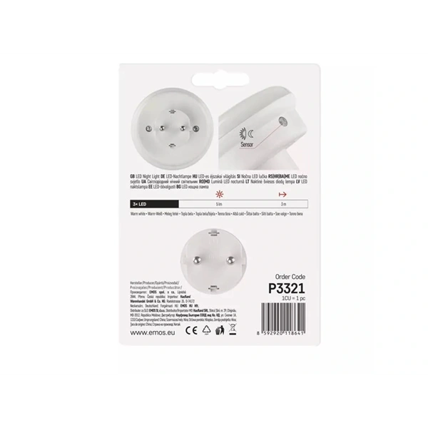 Emos P3321 fotoszenzorral LED éjjeli fény