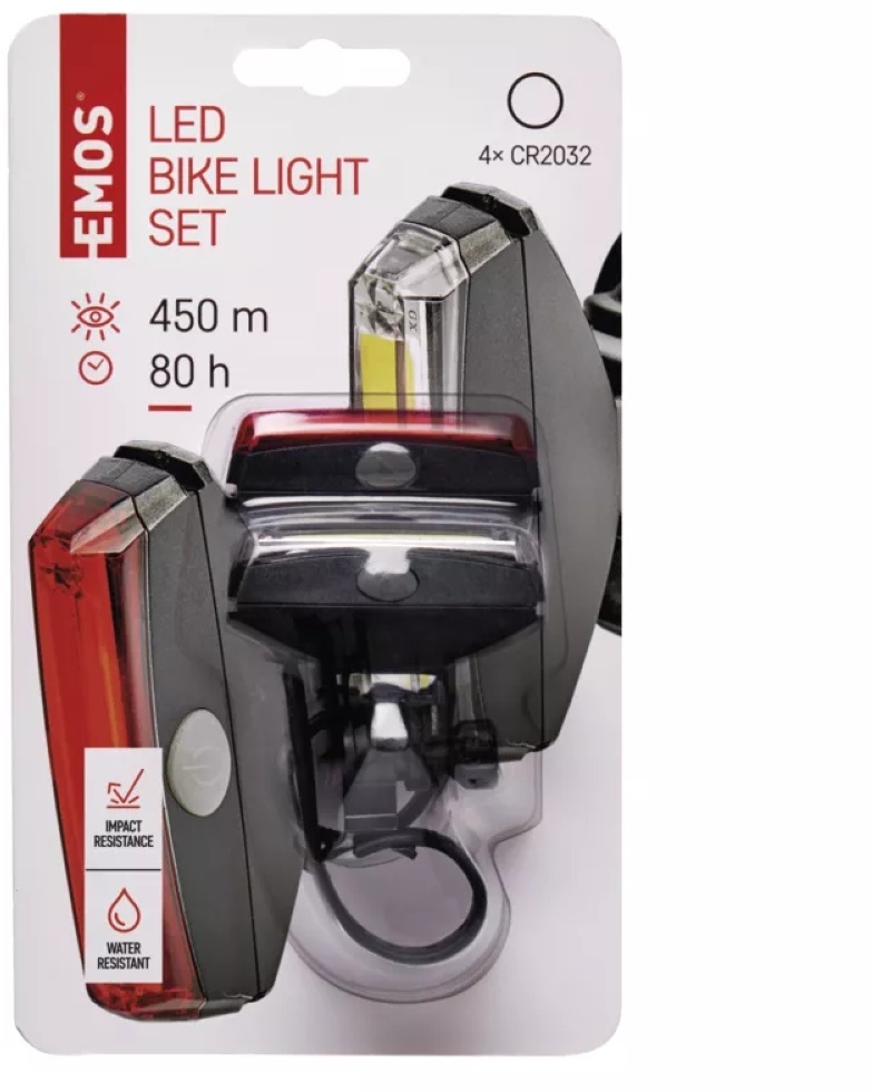 Emos P3922 22lm 2db-os fehér/piros LED kerékpárlámpa szett