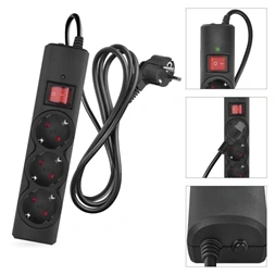 Emos P54214 1,5m 380J SCHUKO 3 csatlakozós fekete túlfeszültség védett elosztó