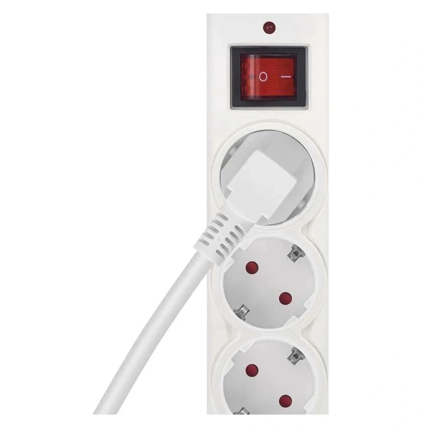 Emos P54217 5m 380J SCHUKO 6 csatlakozós fehér túlfeszültség védett elosztó