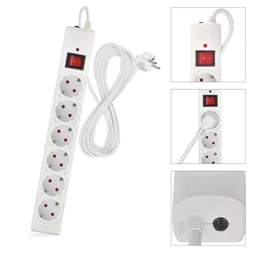 Emos P54217 5m 380J SCHUKO 6 csatlakozós fehér túlfeszültség védett elosztó