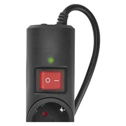 Emos P54219 3m 380J SCHUKO 6 csatlakozós fekete túlfeszültség védett elosztó