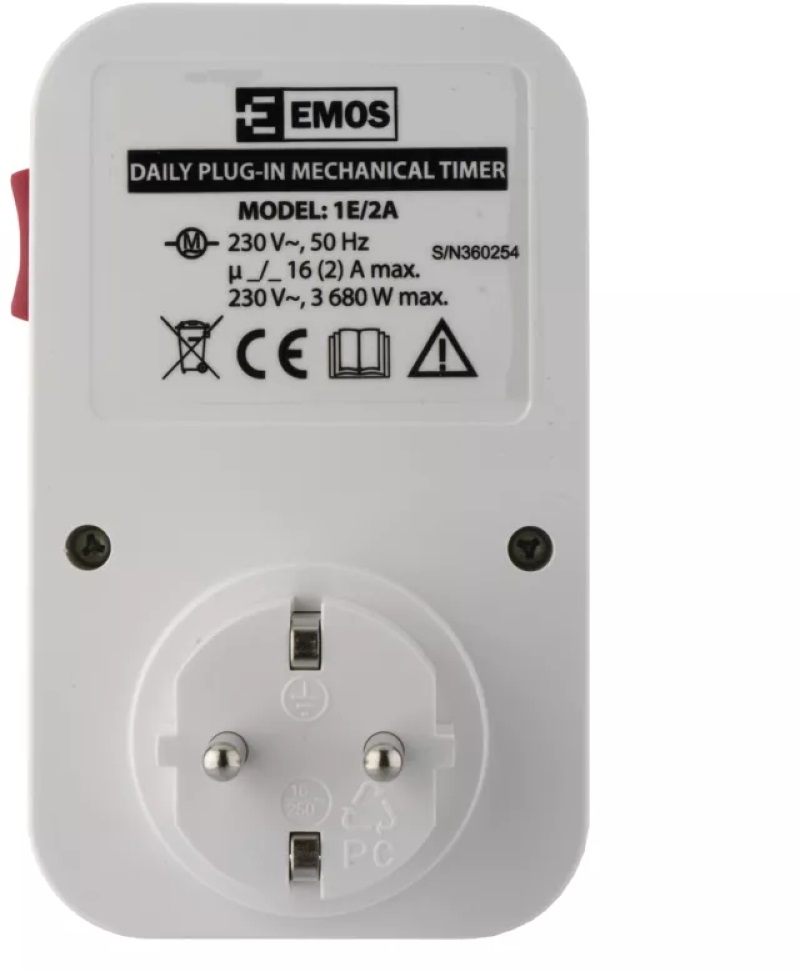 Emos P5522 1GD/2A IP20 mechanikus időkapcsoló aljzat
