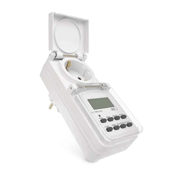 Emos P5525N IP44 kültéri fehér digitális kapcsoló aljzat