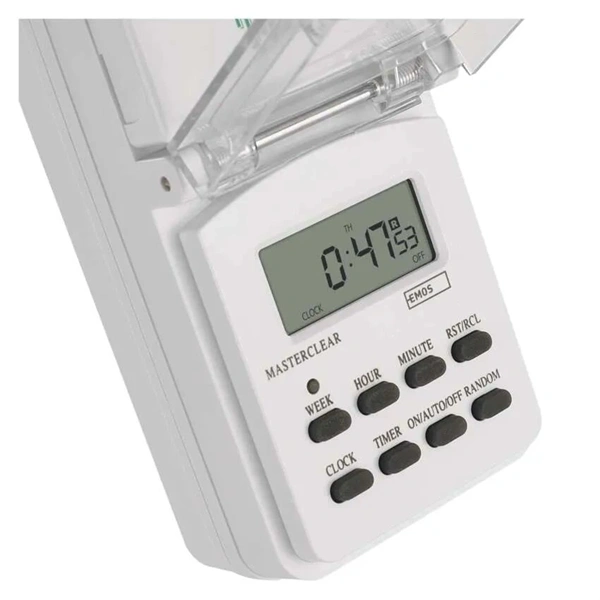 Emos P5525N IP44 kültéri fehér digitális kapcsoló aljzat