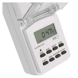 Emos P5525N IP44 kültéri fehér digitális kapcsoló aljzat