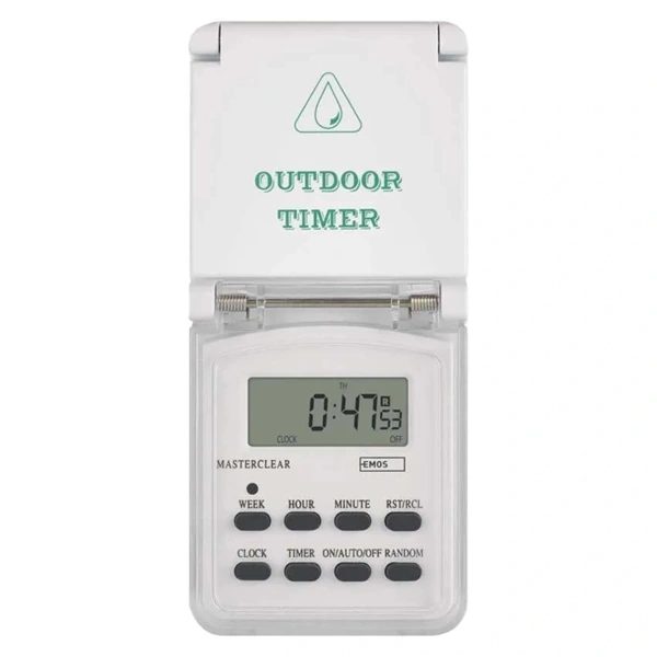 Emos P5525N IP44 kültéri fehér digitális kapcsoló aljzat