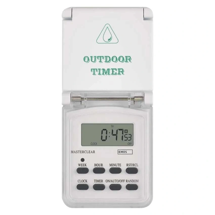 Emos P5525N IP44 kültéri fehér digitális kapcsoló aljzat