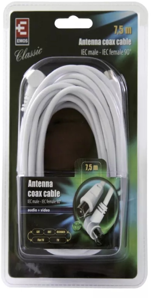 Emos SB3107 7,5m 90° antenna koax kábel