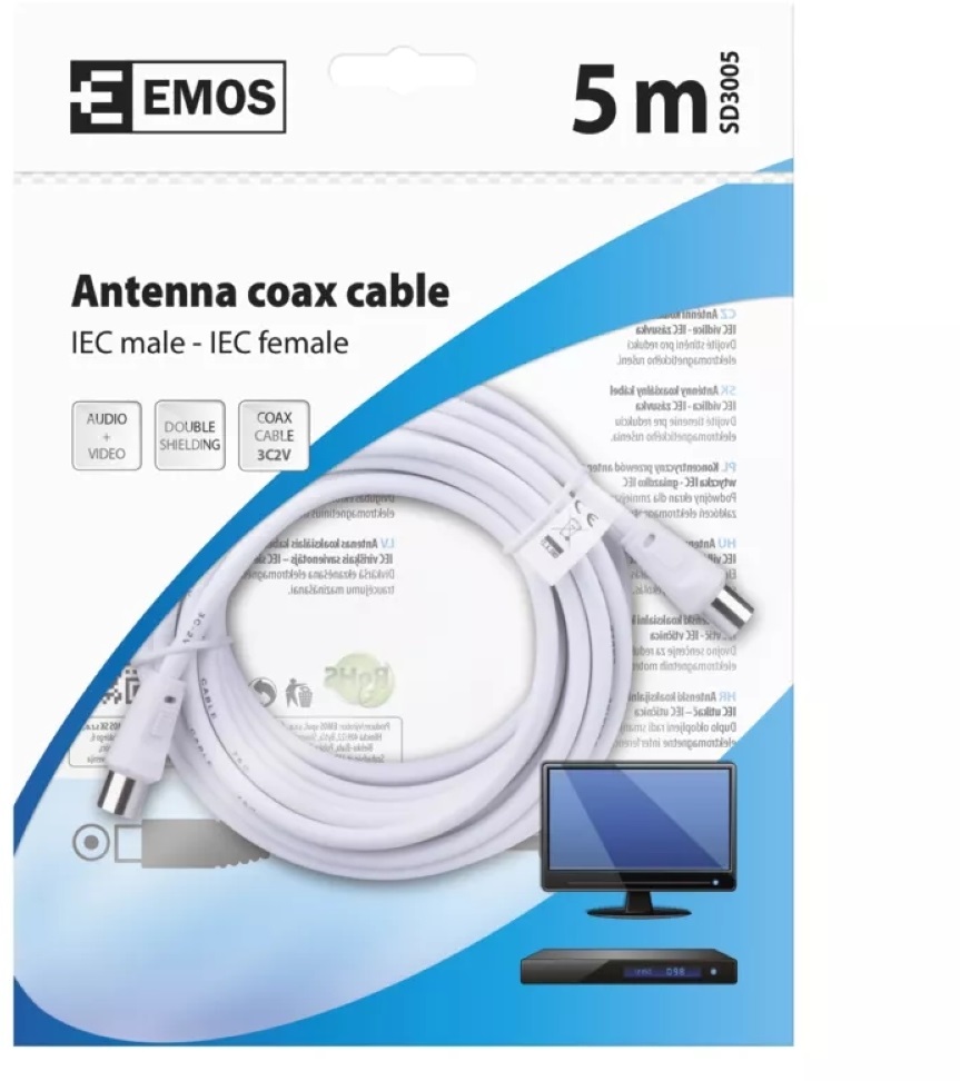 Emos SD3005 5m antenna koax kábel