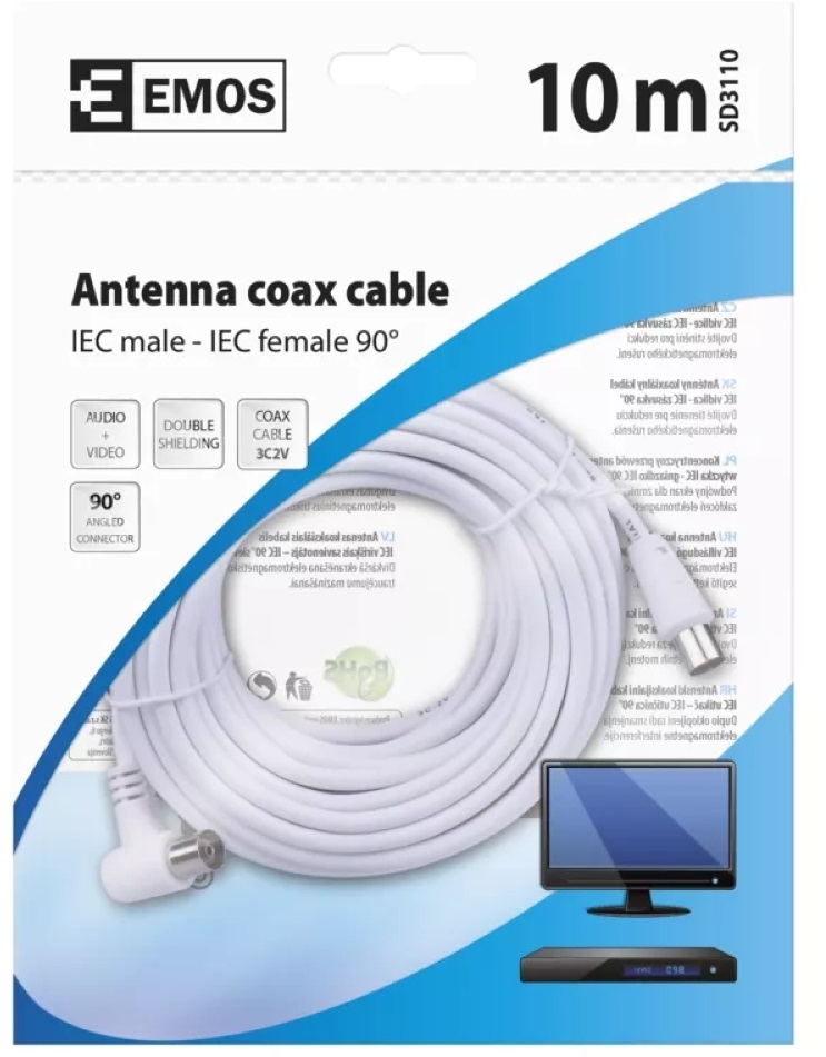 Emos SD3110 10m 90° antenna koax kábel