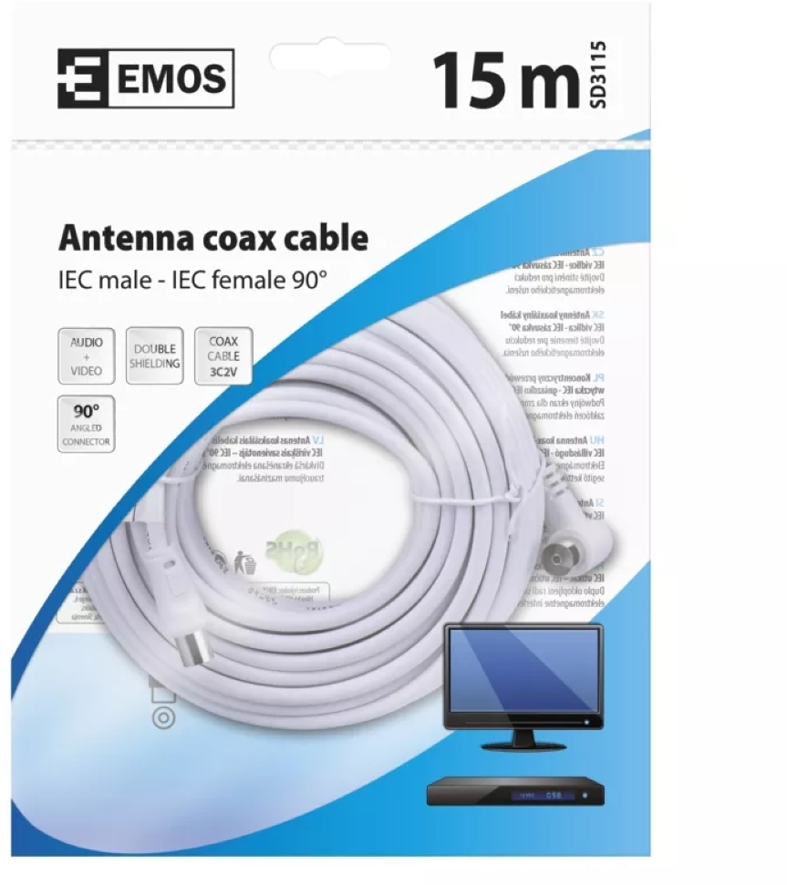 Emos SD3115 15m 90° antenna koax kábel