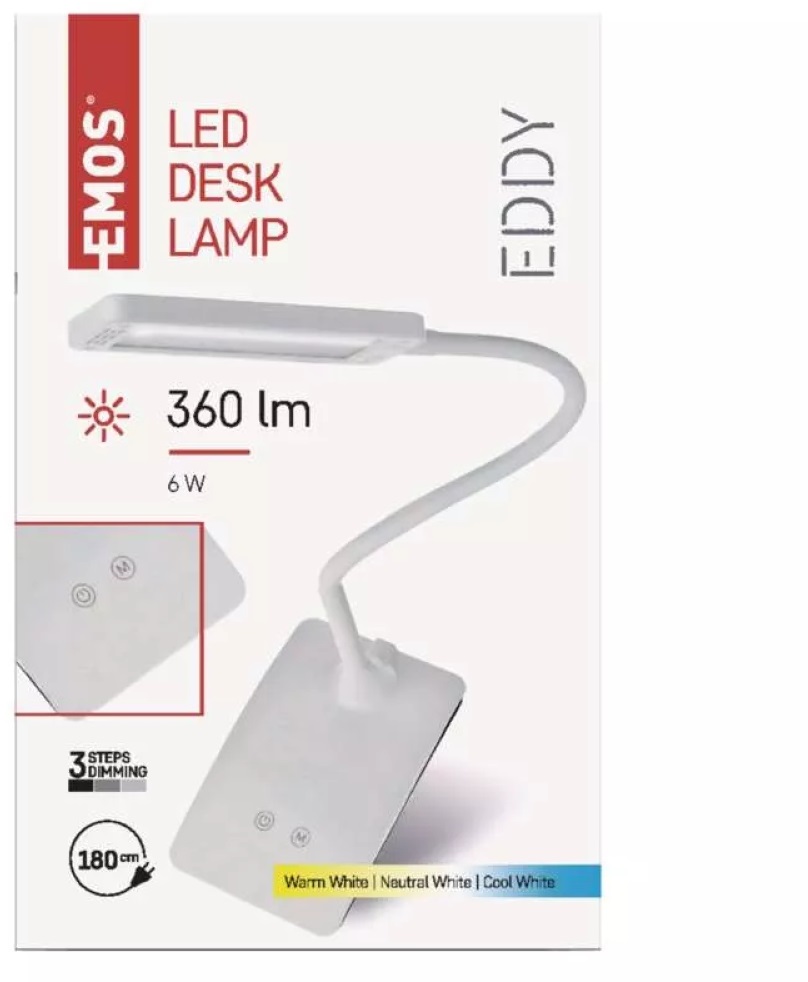 Emos Z7599W Eddy fehér asztali LED lámpa