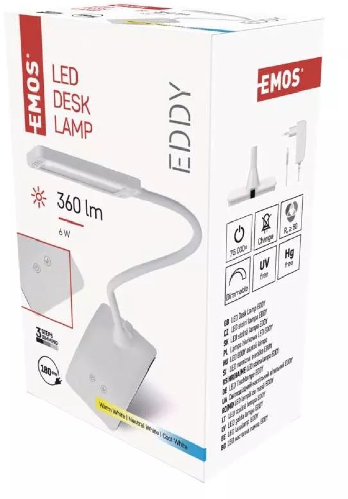 Emos Z7599W Eddy fehér asztali LED lámpa