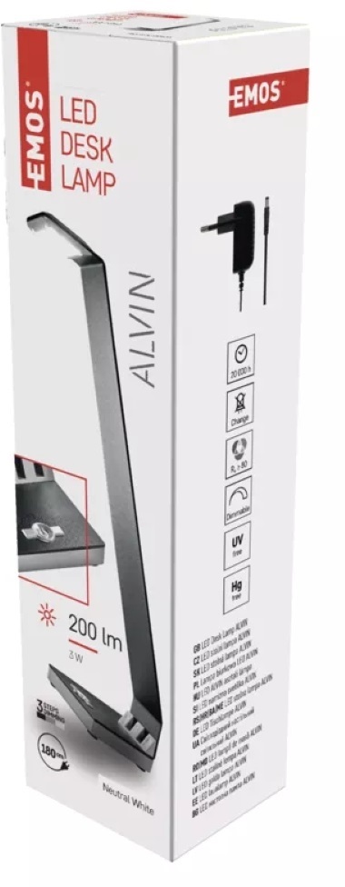Emos Z7607B Alvin 200lm szabályozható fekete LED asztali lámpa
