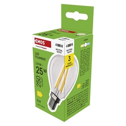 Emos ZF1D03 E14/1,8 W (25 W)/250 lm/természetes fehér filament mini globe LED izzó