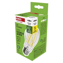 Emos ZF5168 E27/7,2 W (100 W)/1521 lm/természetes fehér filament A60 A clasS LED izzó