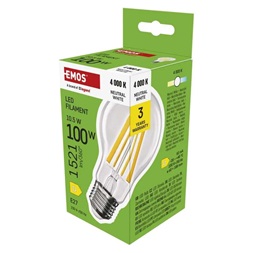 Emos ZF5D63 E27/10,5 W (100 W)/1521 lm/természetes fehér filament A60 LED izzó