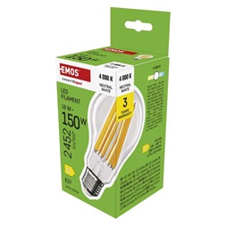 Emos ZF5D83 E27/18 W (150 W)/2452 lm/természetes fehér filament A70 LED izzó
