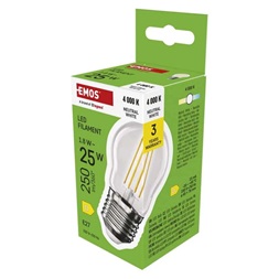 Emos ZF6D03 E27/1,8 W (25 W)/250 lm/természetes fehér filament mini globe LED izzó