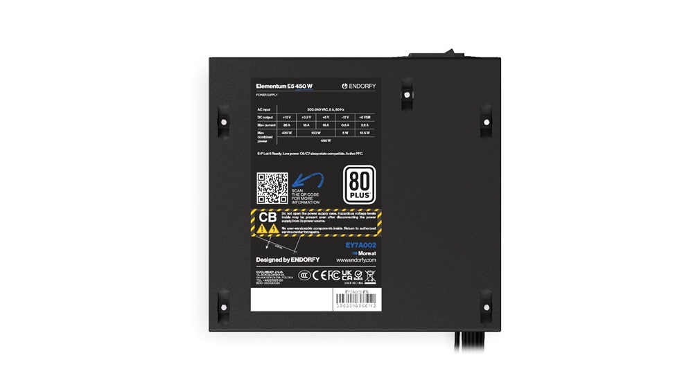 Endorfy Elementum E5 450W 80+ ventillátorral dobozos tápegység