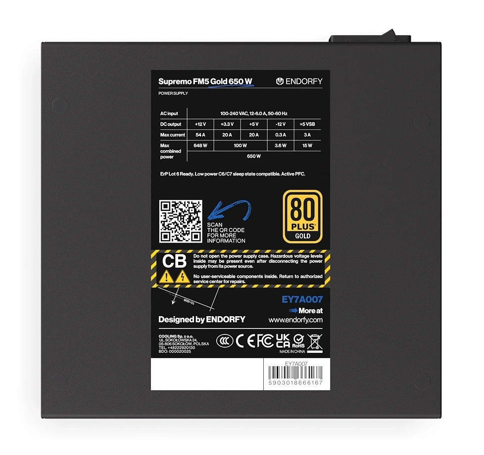 Endorfy Supremo FM5 Gold 650W tápegység