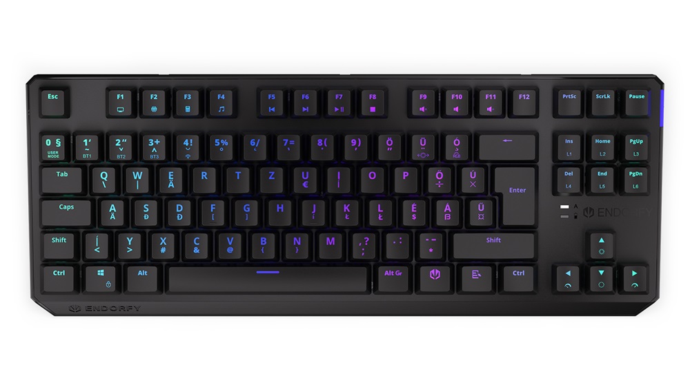 Endorfy Thock TKL HU Kailh Box Brown Switch vezeték nélküli billentyűzet