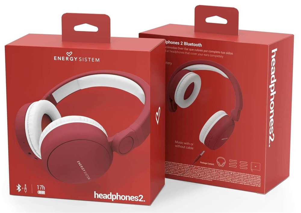 Energy Sistem EN 445790 Headphones 2 Bluetooth piros fejhallgató